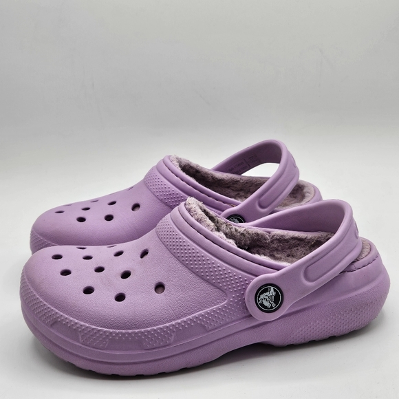 Crocs fleece lined clog purple lilac size 1 - Picture 11 of 15